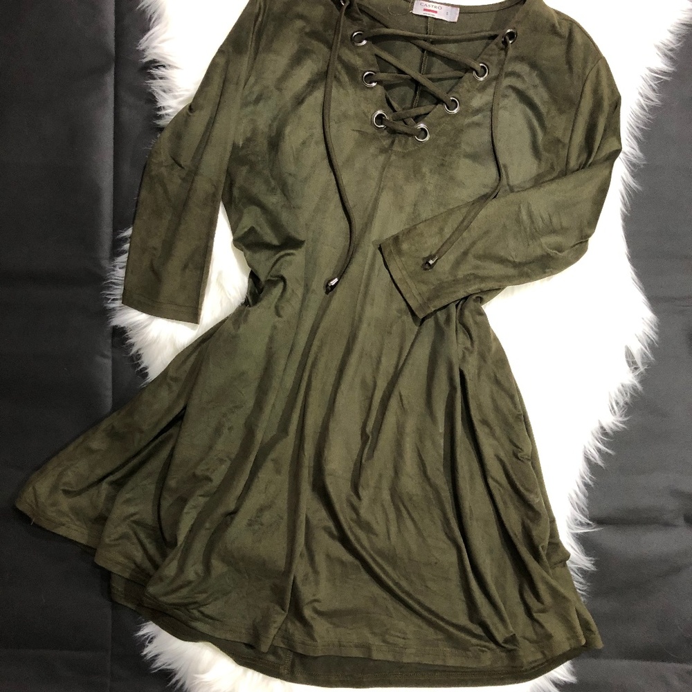 Dark Olive Green Tunic Dress *SALE ITEM